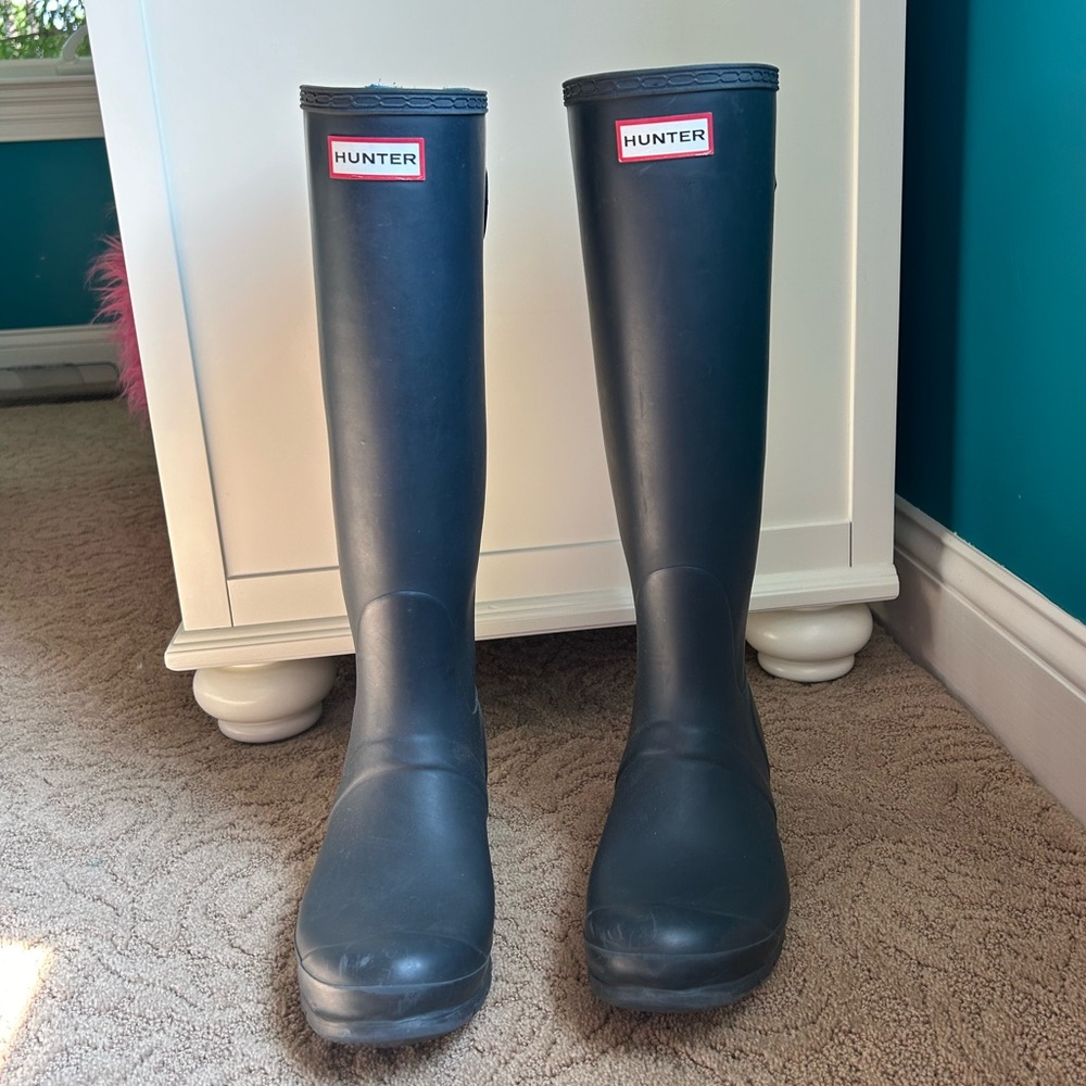 Hunter Women’s Original Navy Adjustable Tall Rain Boots